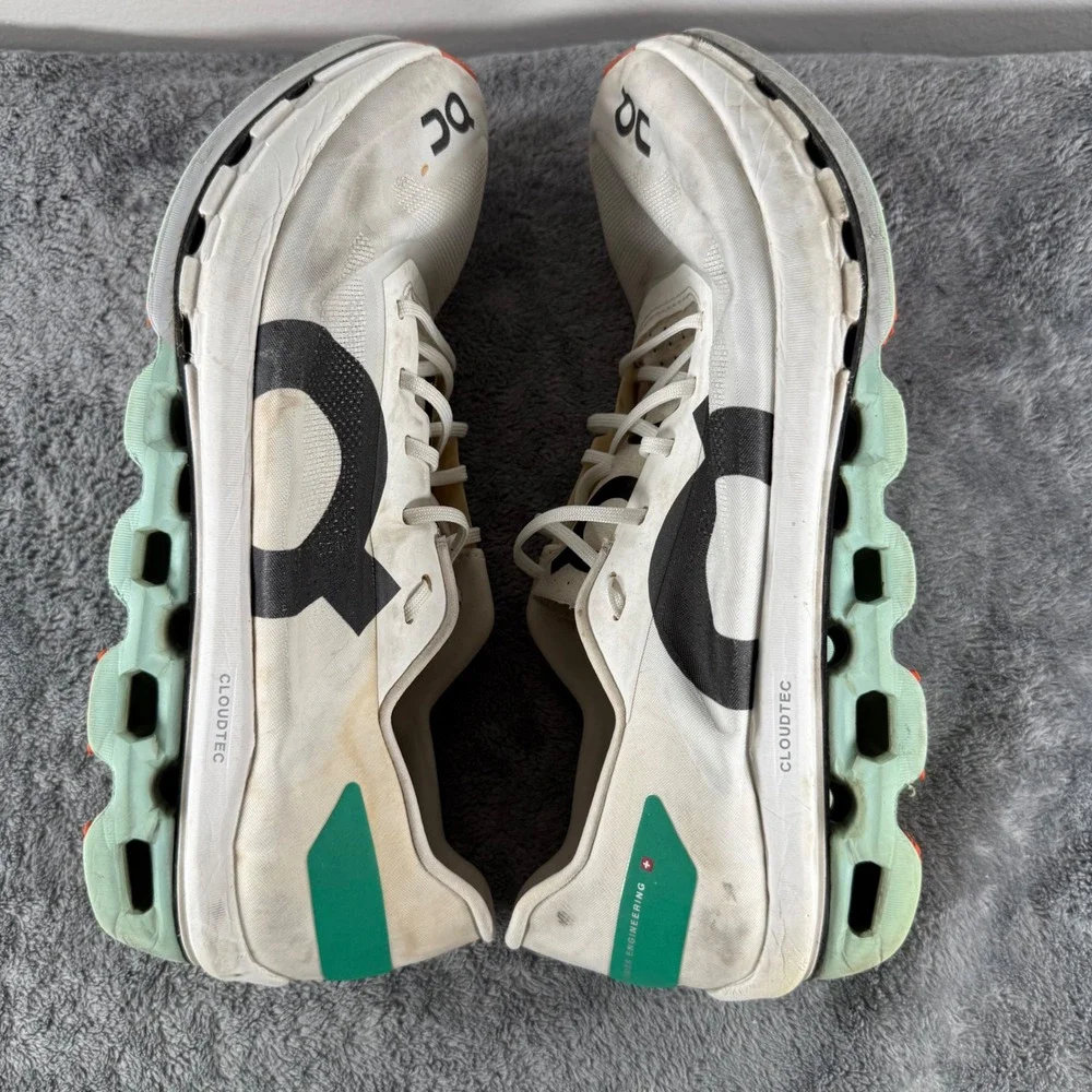 On Running Cloudboom Echo Shoes Mens 9 White Green Helion CloudTec Sneaker